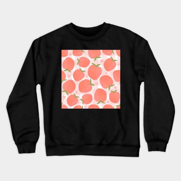 Checked peach seamless pattern Crewneck Sweatshirt by Lozovytska